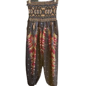 Sheek Lagan look beach Bo Ho Elastic waist big balloon leg light weight pants